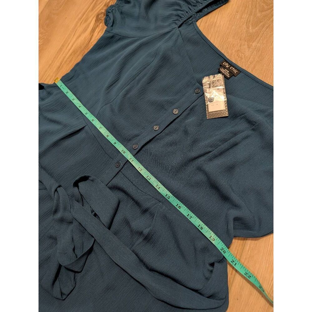 City Chic Playsuit Vacation Teal Romper Plus 18 1XL Boho Festival Pockets NWT - Picture 8 of 13